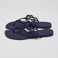 Hermes Navy Blue Island Sandals Size 37