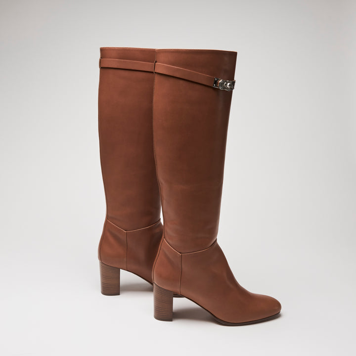 Hermes Tan Smooth Calfskin Leather Story 70 Riding Boots Size 39