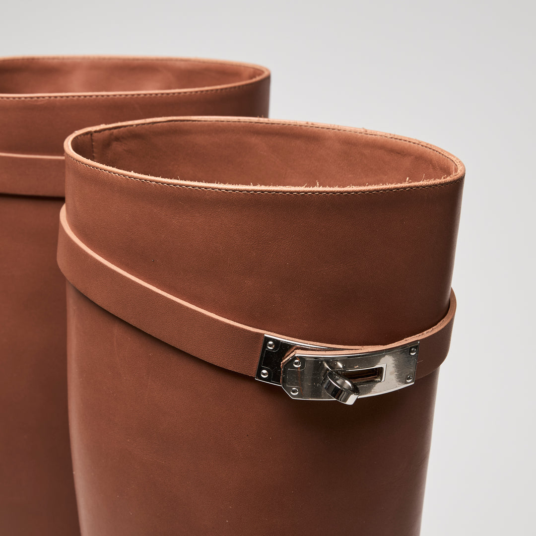 Hermes Tan Smooth Calfskin Leather Story 70 Riding Boots Size 39