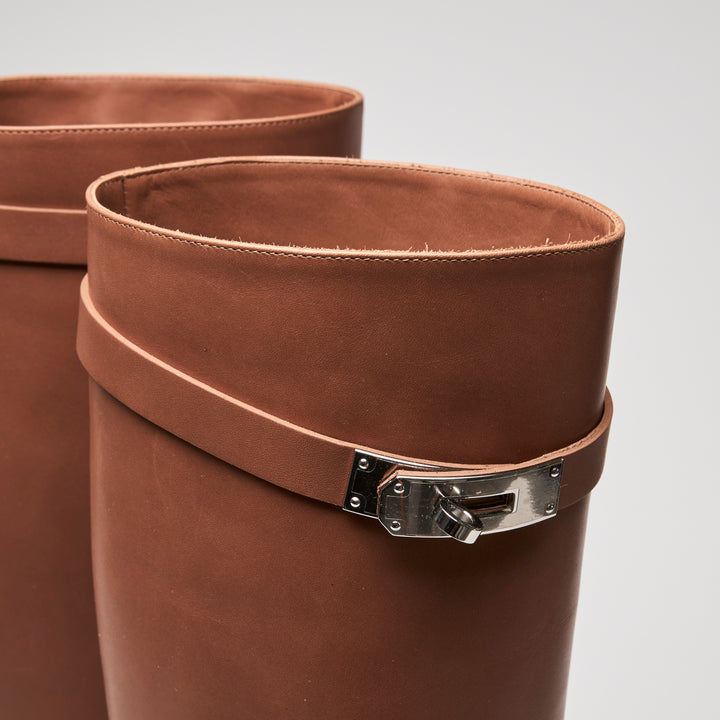 Hermes Tan Smooth Calfskin Leather Story 70 Riding Boots Size 39