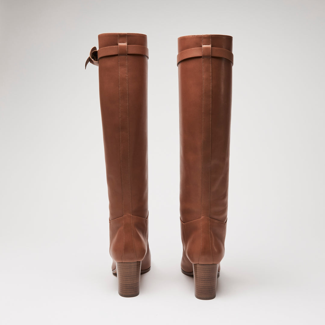Hermes Tan Smooth Calfskin Leather Story 70 Riding Boots Size 39
