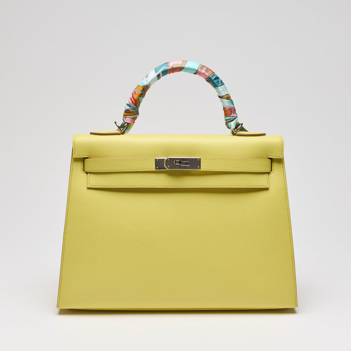 Hermes Lime Epsom Leather Kelly 32 Sellier