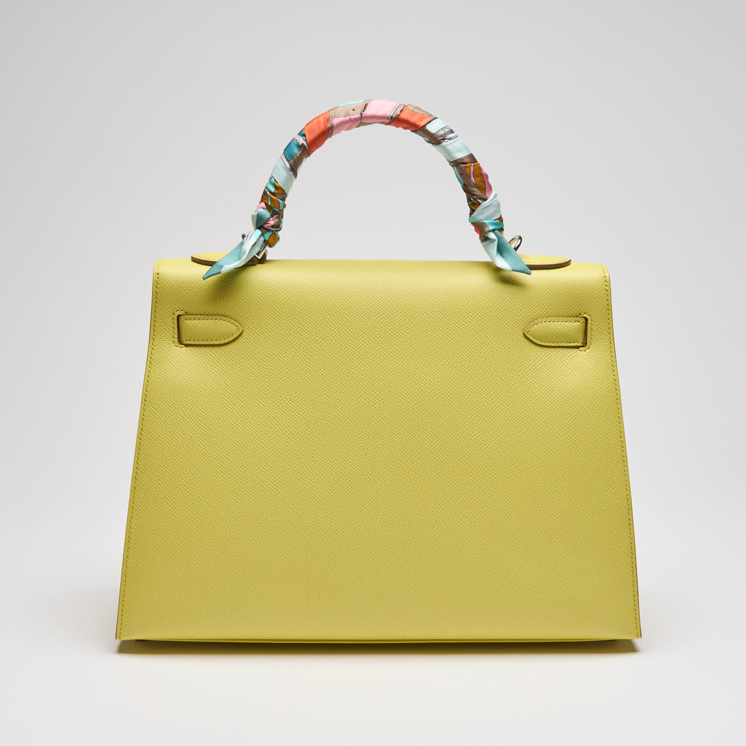 Hermes Lime Epsom Leather Kelly 32 Sellier