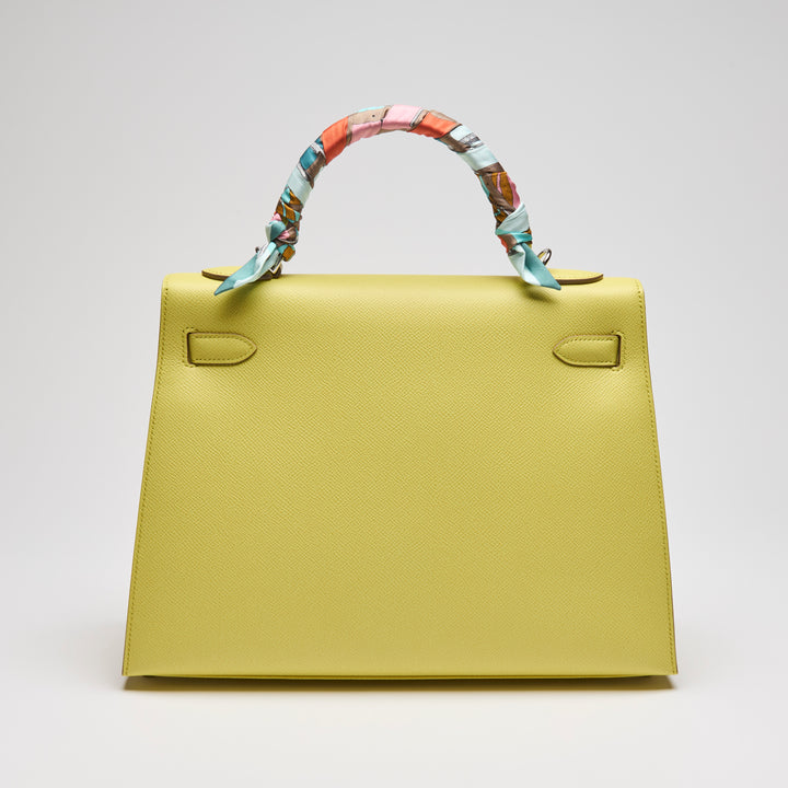 Hermes Lime Epsom Leather Kelly 32 Sellier
