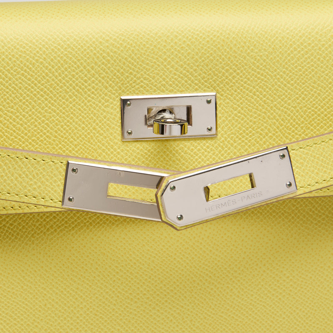 Hermes Lime Epsom Leather Kelly 32 Sellier