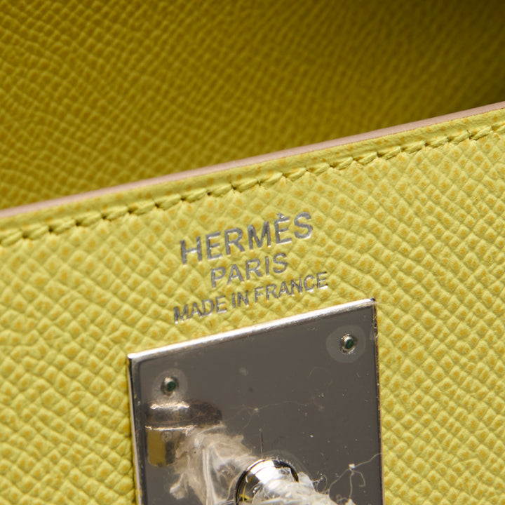 Hermes Lime Epsom Leather Kelly 32 Sellier
