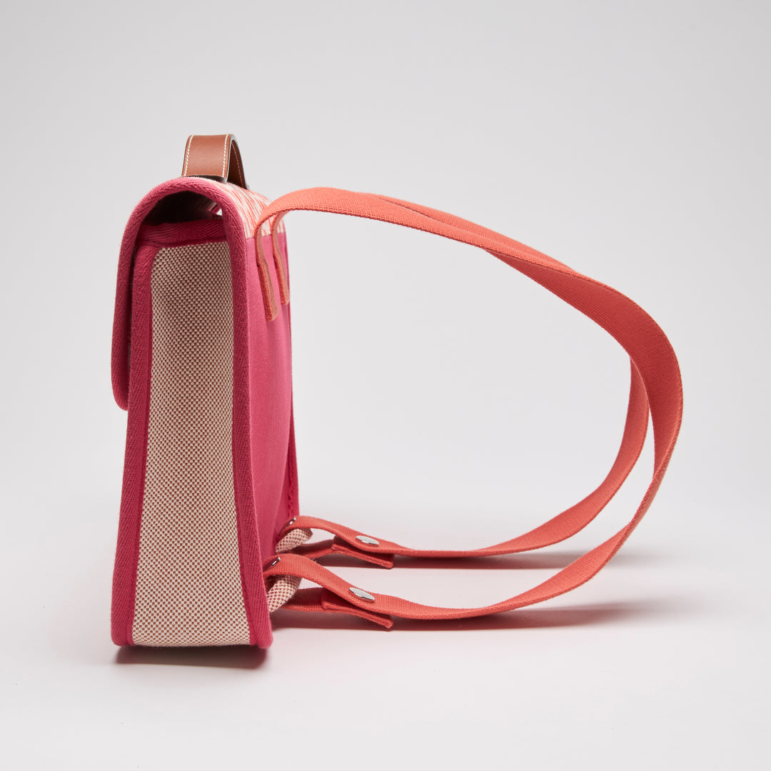 Hermes Orange & Pink Canvas Jeux Dans La Jungle Backpack