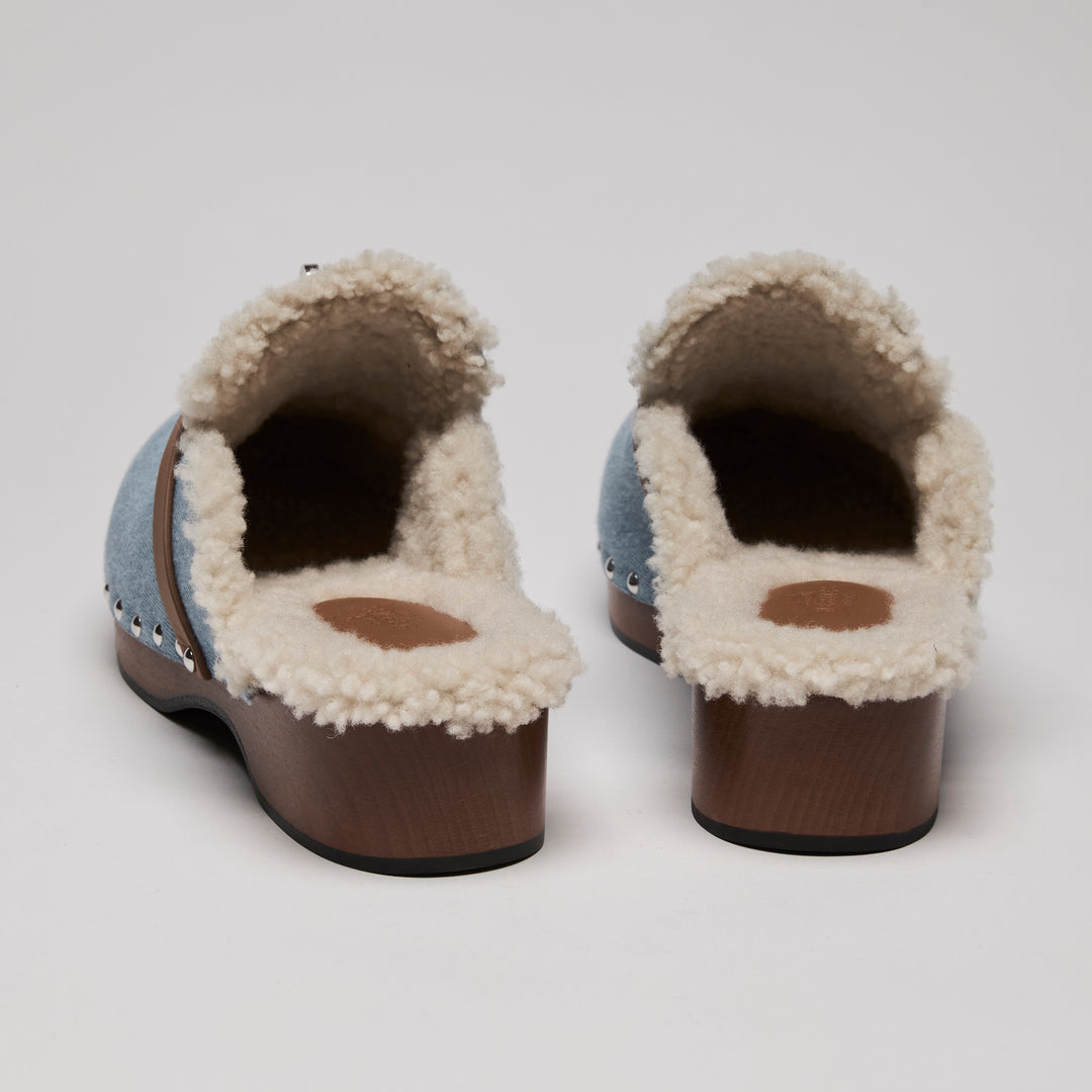 Hermes Carlotta Denim Mule Size 39