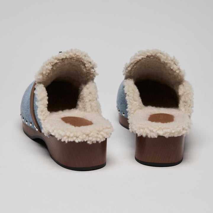 Hermes Carlotta Denim Mule Size 39