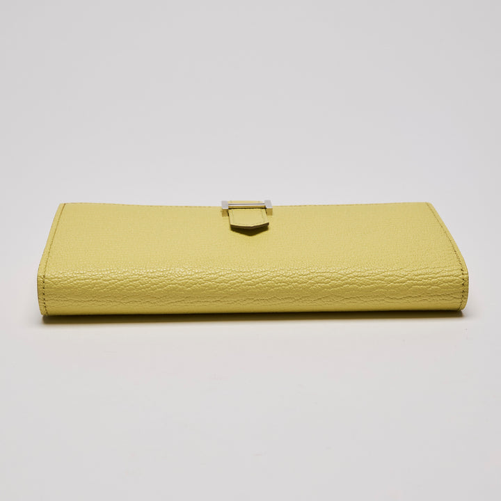 Hermes Chevre Mysore Bearn Gusset Long Wallet Yellow (Top)
