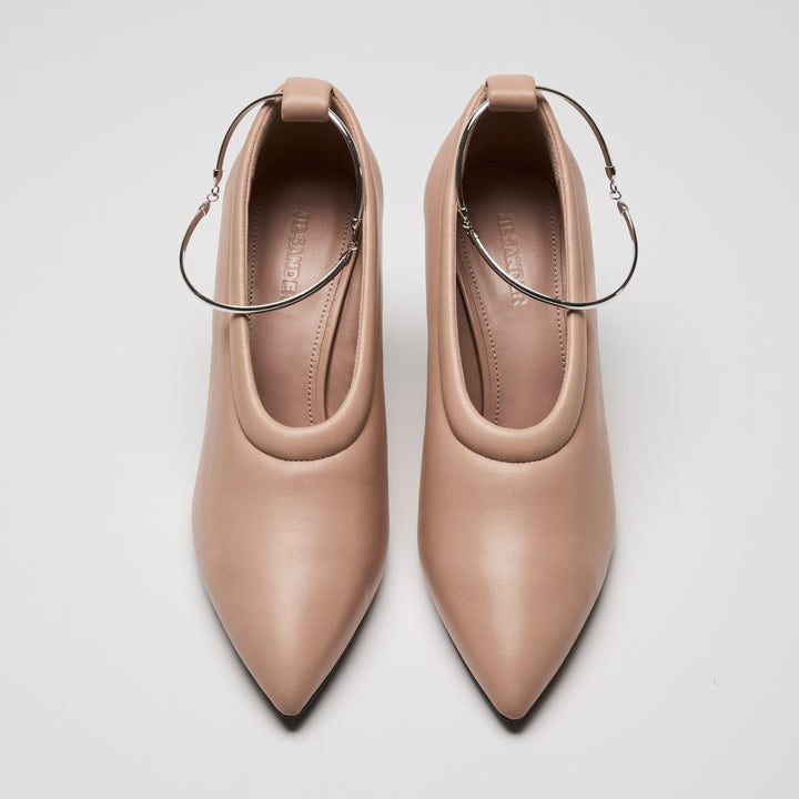 Jil Sander Blush Pink Soft Leather Anklet Pumps Size 37
