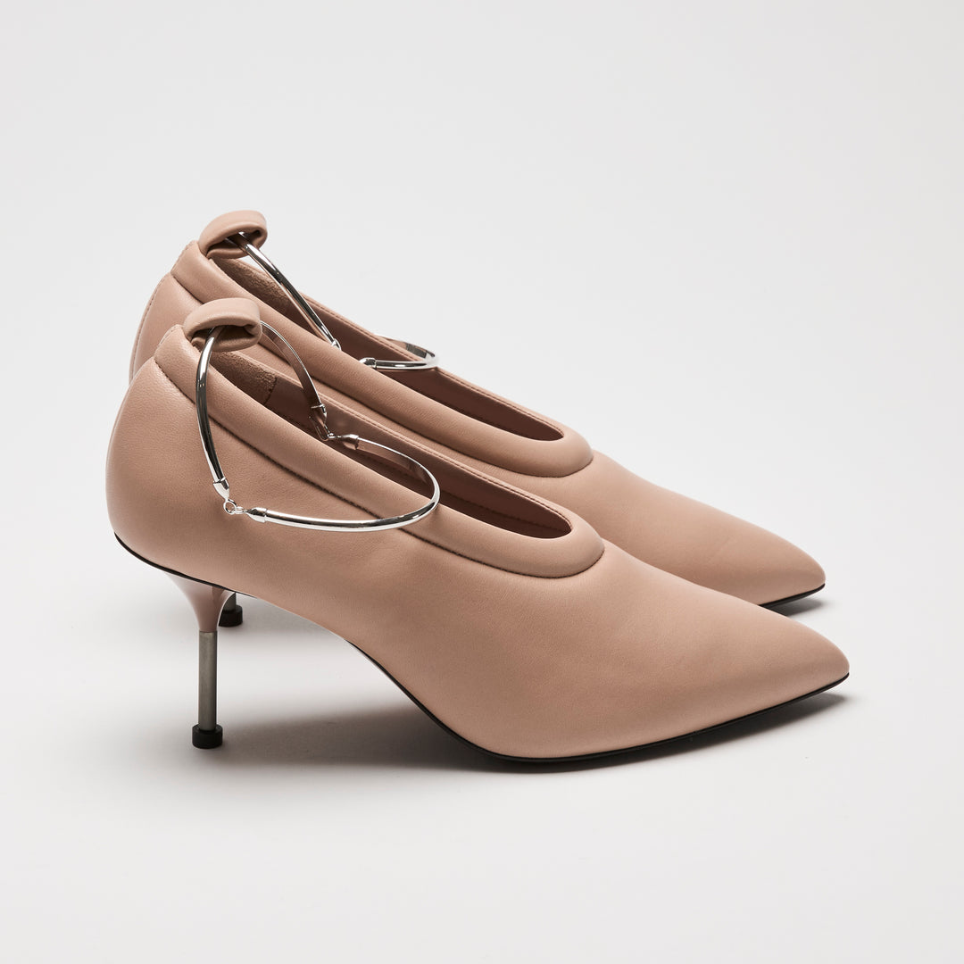 Jil Sander Blush Pink Soft Leather Anklet Pumps Size 37