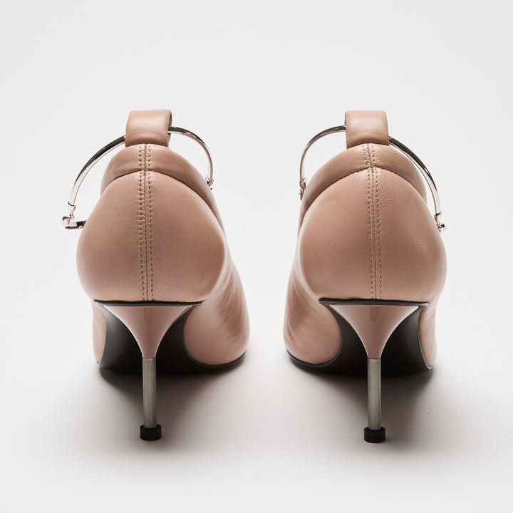 Jil Sander Blush Pink Soft Leather Anklet Pumps Size 37
