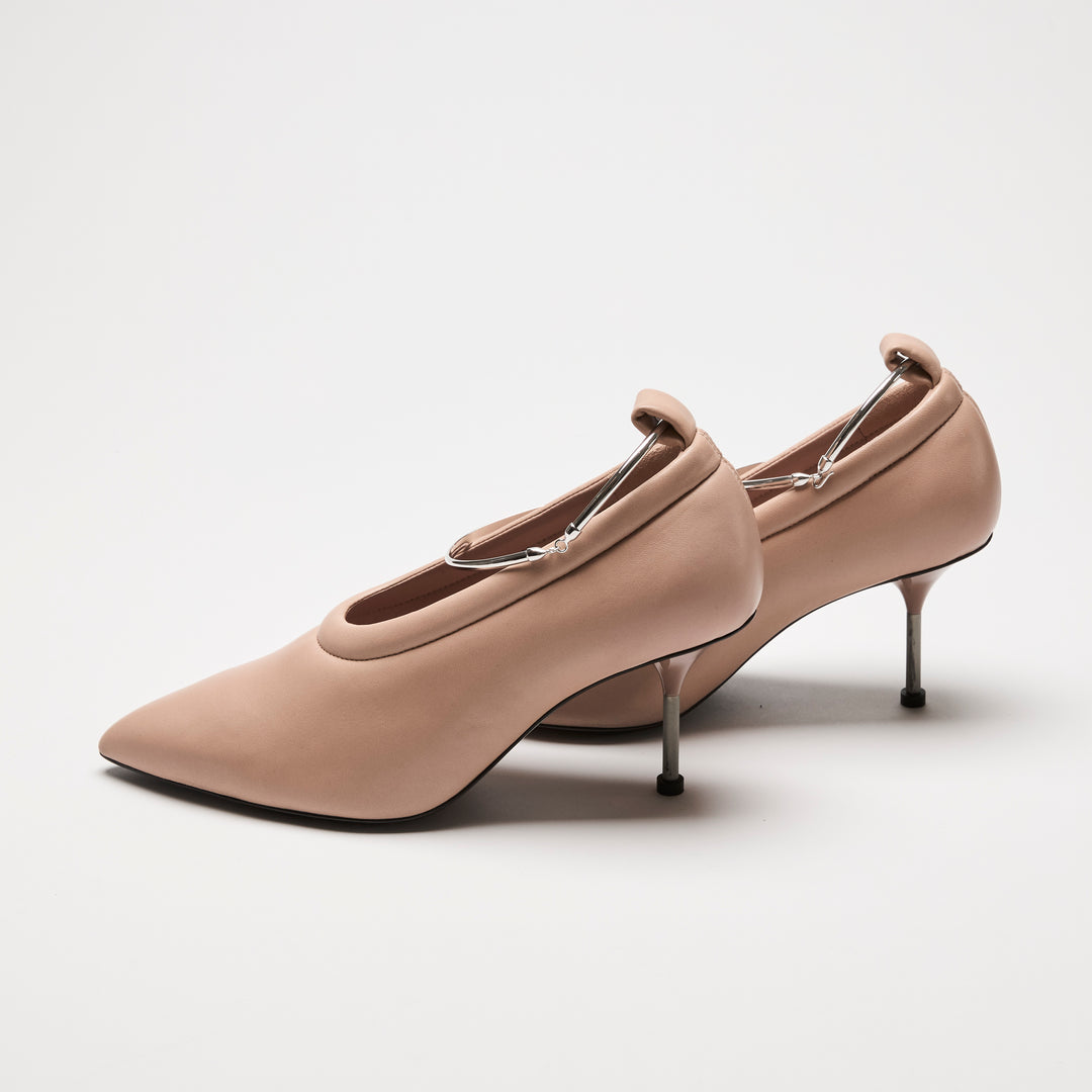 Jil Sander Blush Pink Soft Leather Anklet Pumps Size 37