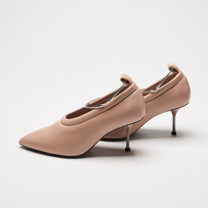 Jil Sander Blush Pink Soft Leather Anklet Pumps Size 37