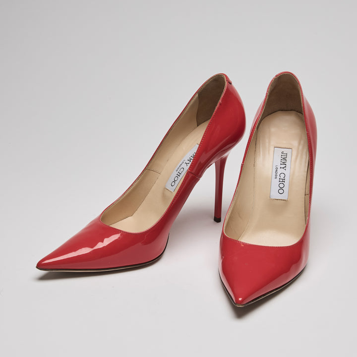 Jimmy Choo Red Patent Leader Pumps Size 39