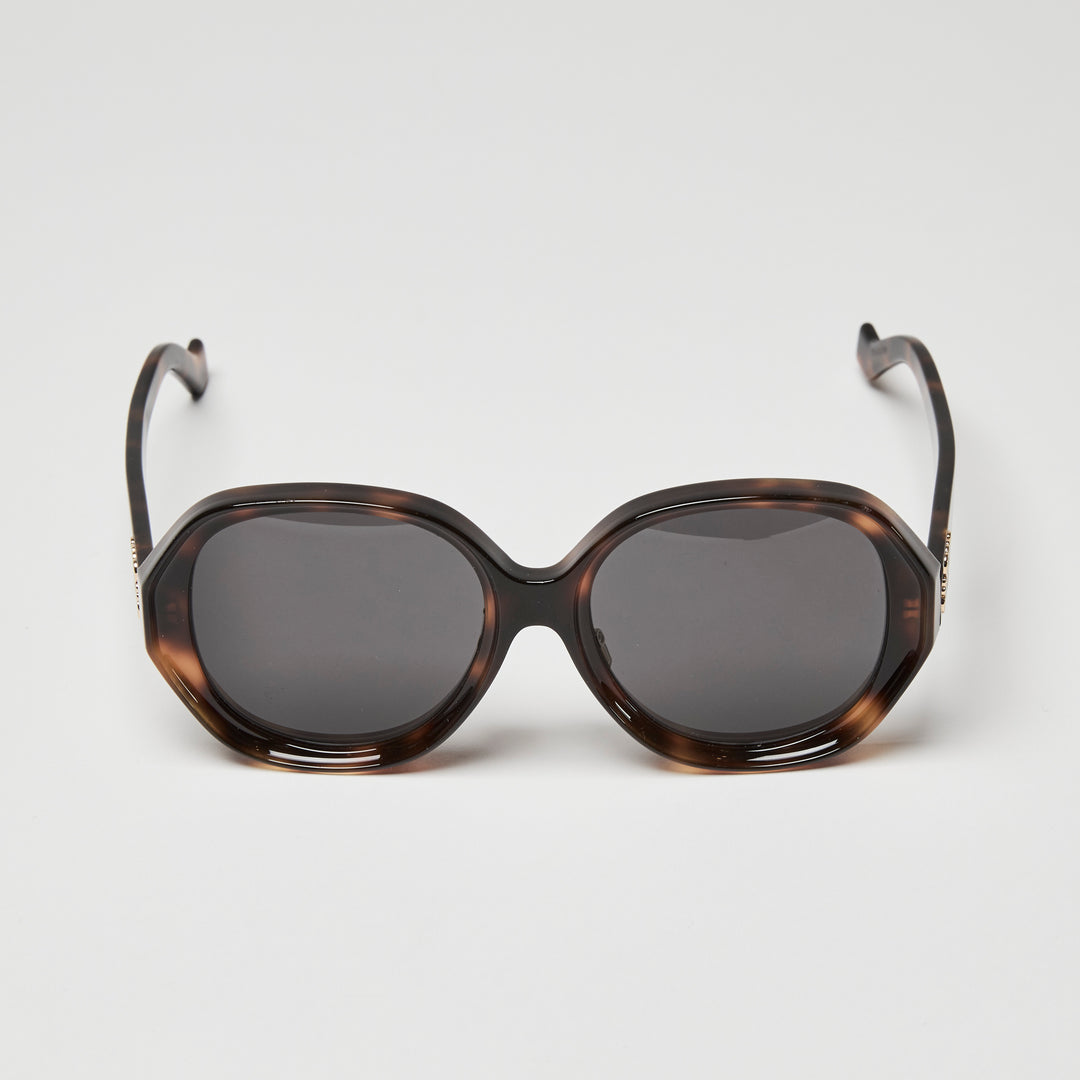 Loewe Tortoise Shell Anagram Round Sunglasses