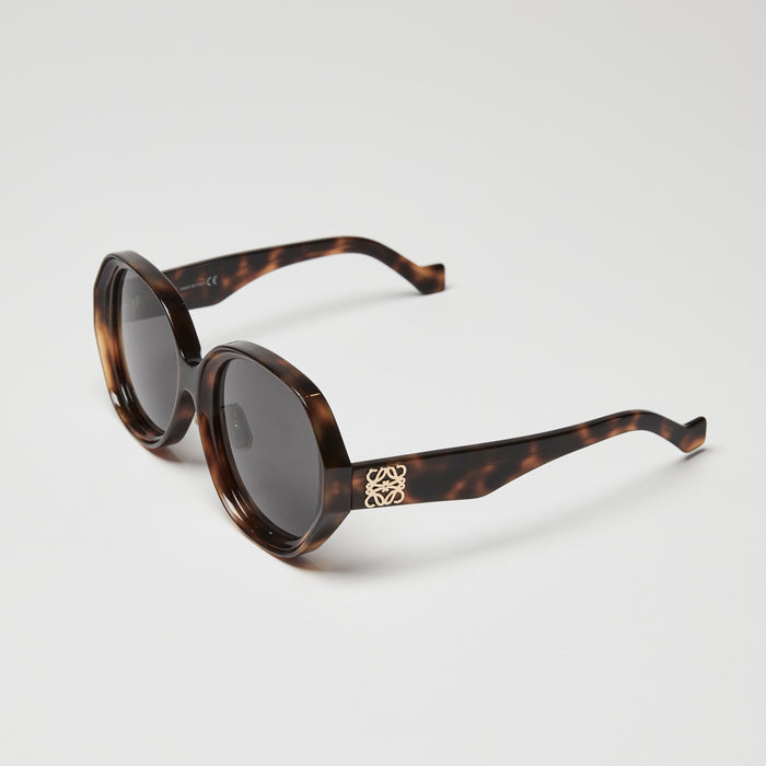 Loewe Tortoise Shell Anagram Round Sunglasses