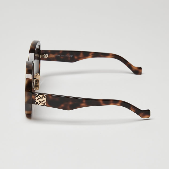 Loewe Tortoise Shell Anagram Round Sunglasses