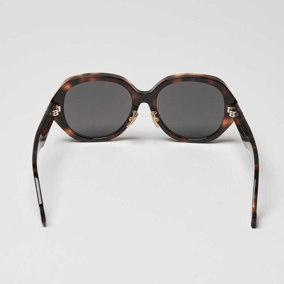 Loewe Tortoise Shell Anagram Round Sunglasses