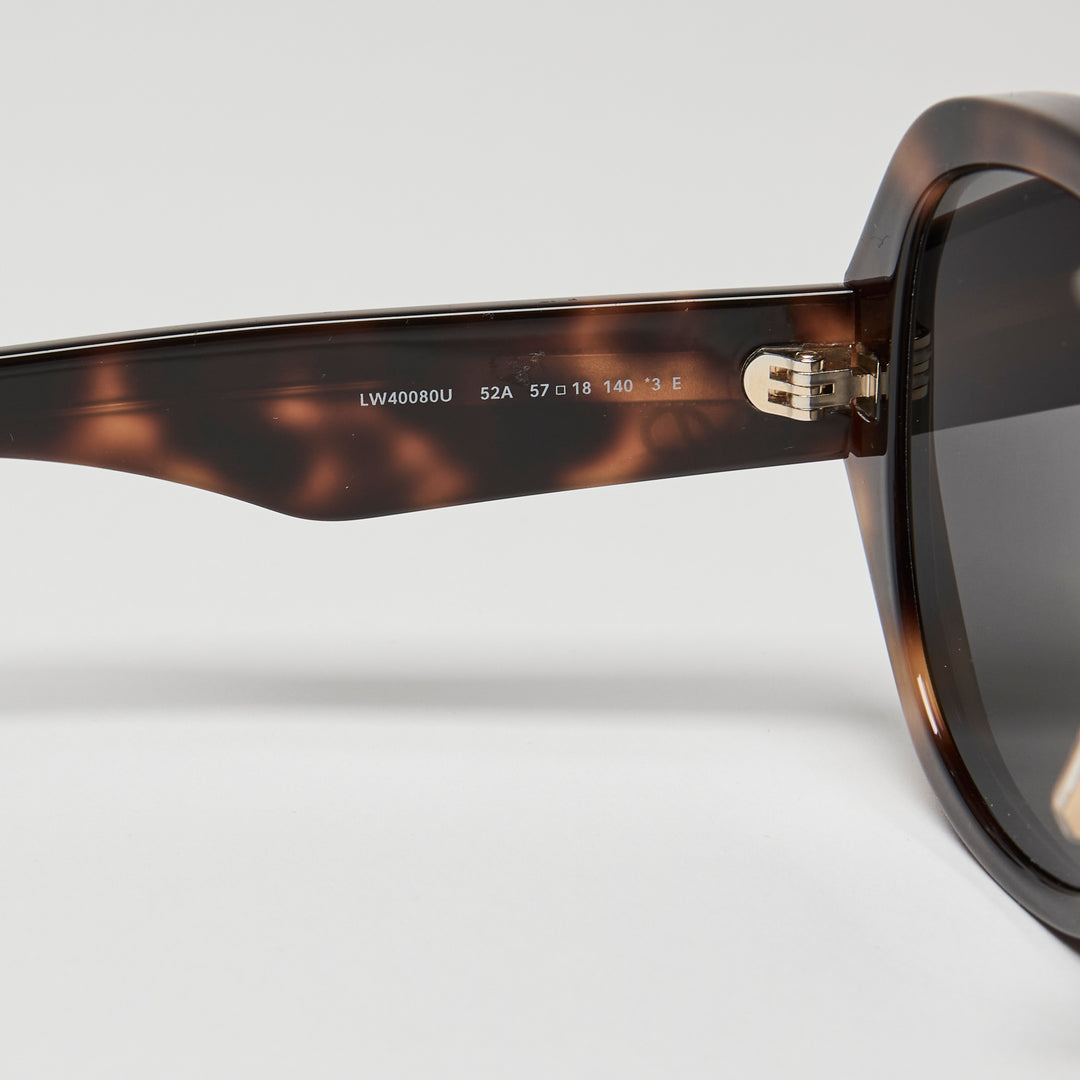 Loewe Tortoise Shell Anagram Round Sunglasses