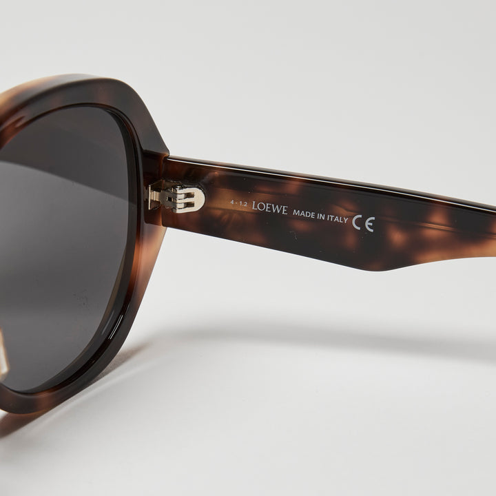 Loewe Tortoise Shell Anagram Round Sunglasses