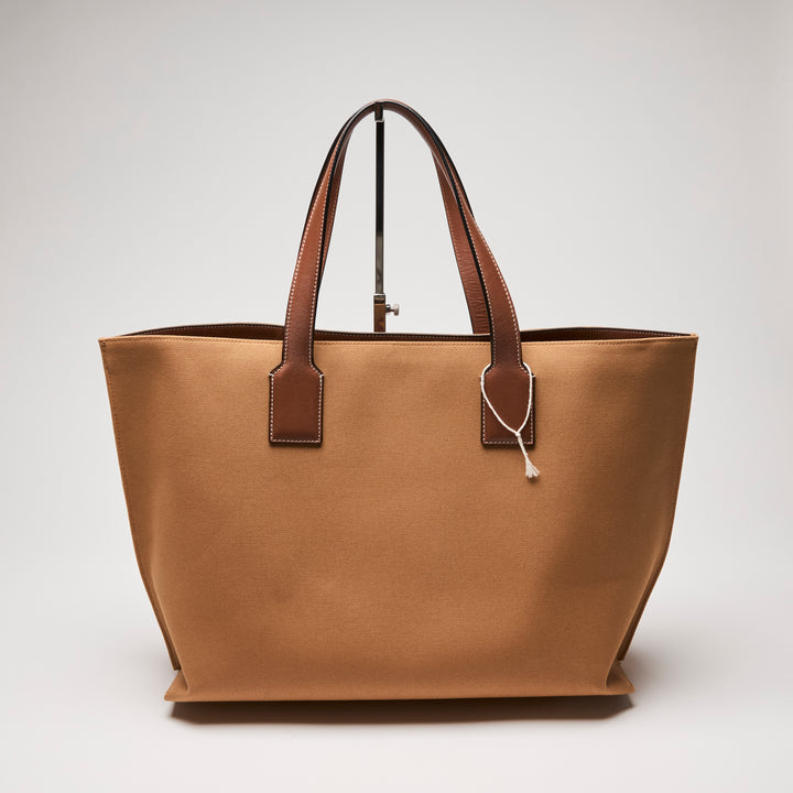 Loewe Tan Canvas & Leather Street Journal T Shopper Tote Bag