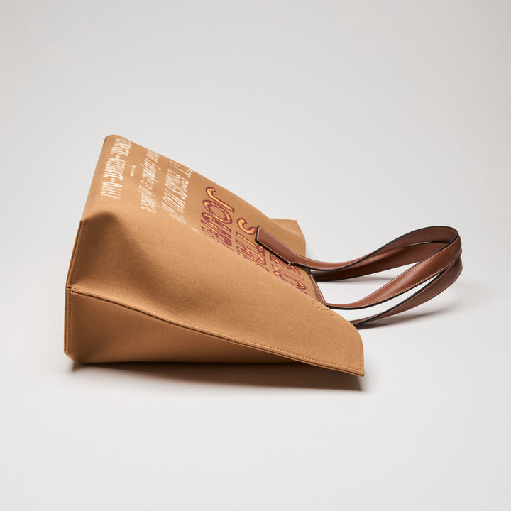 Loewe Tan Canvas & Leather Street Journal T Shopper Tote Bag