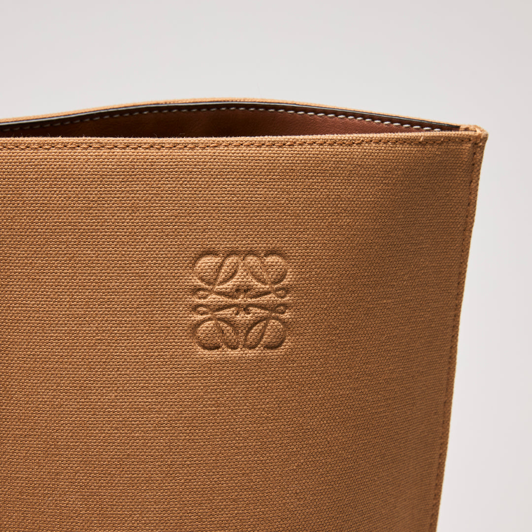Loewe Tan Canvas & Leather Street Journal T Shopper Tote Bag