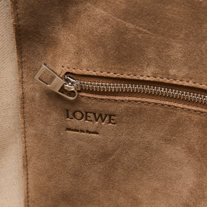 Loewe Tan Canvas & Leather Street Journal T Shopper Tote Bag