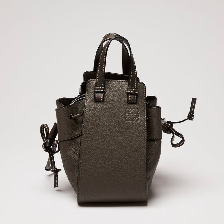 Loewe Khaki Green Grained Calfskin Leather Mini Hammock Bag