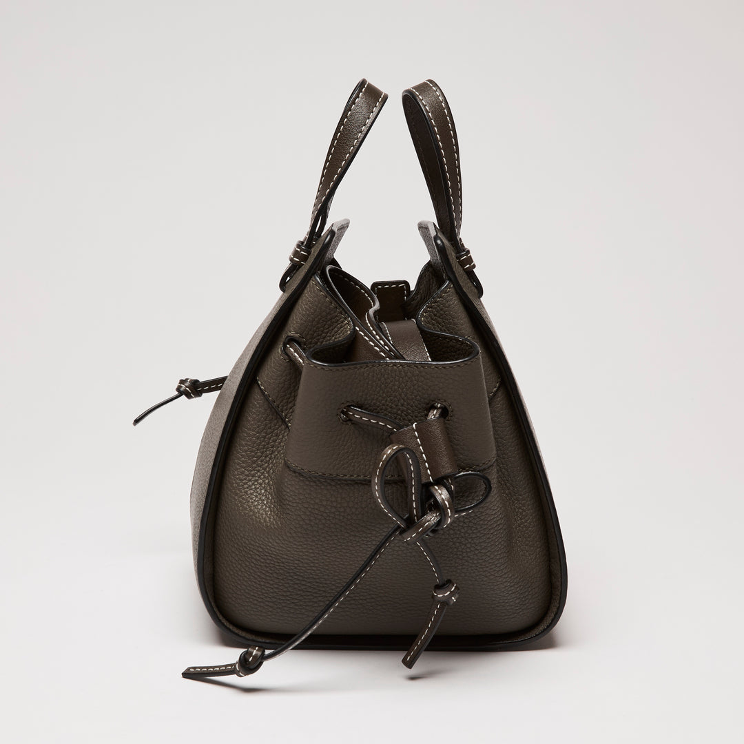 Loewe Khaki Green Grained Calfskin Leather Mini Hammock Bag