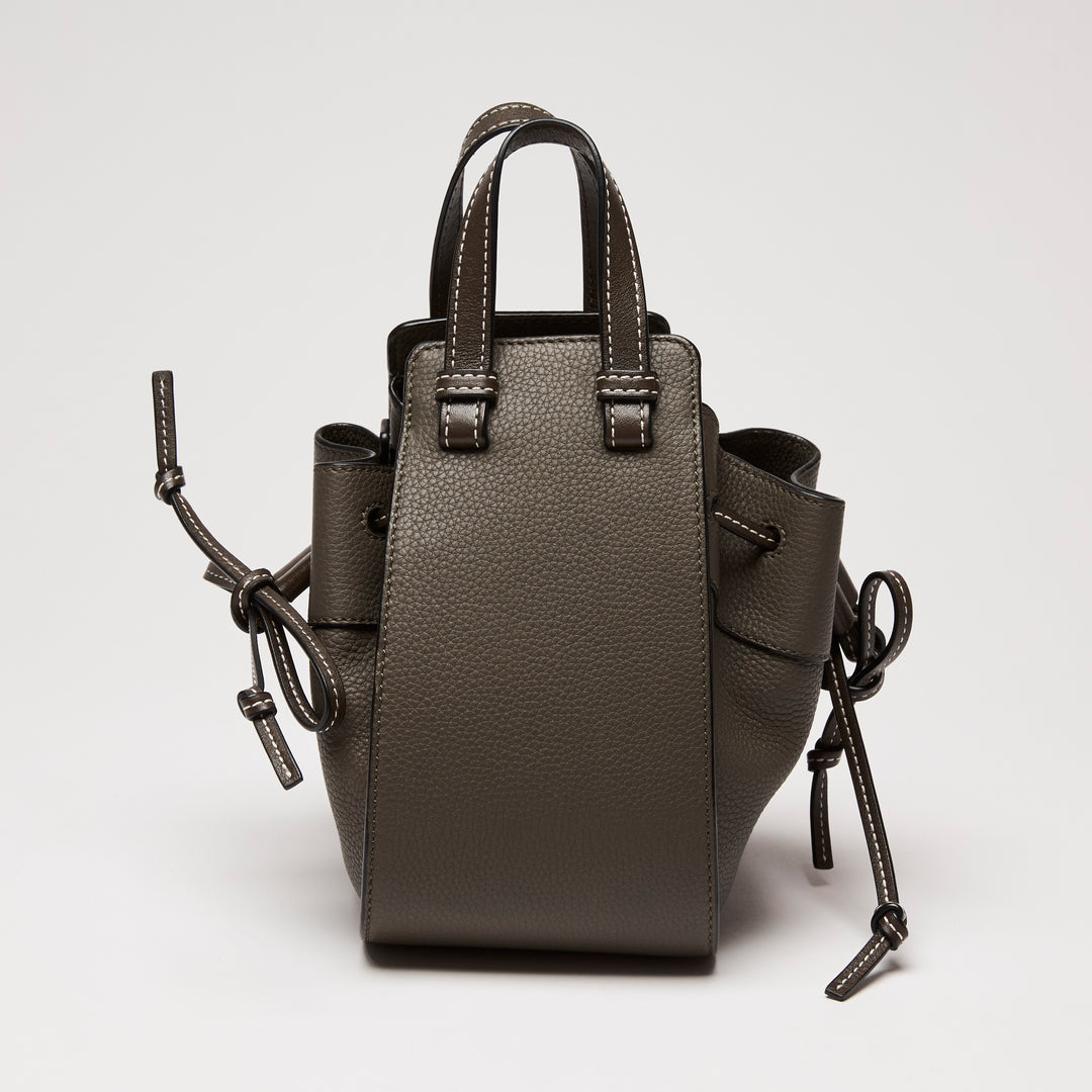 Loewe Khaki Green Grained Calfskin Leather Mini Hammock Bag