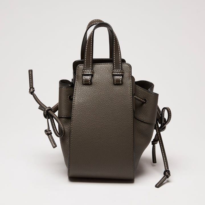Loewe Khaki Green Grained Calfskin Leather Mini Hammock Bag