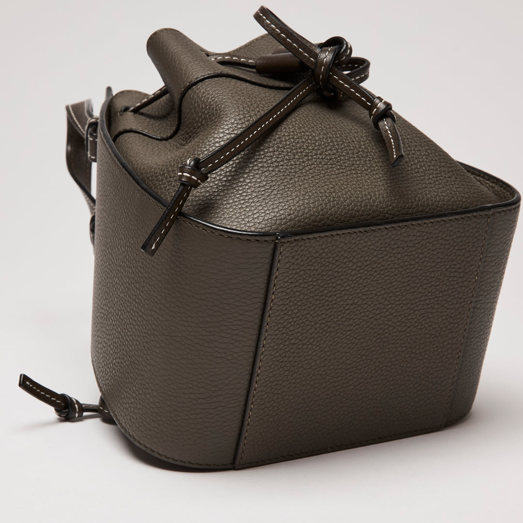 Loewe Khaki Green Grained Calfskin Leather Mini Hammock Bag