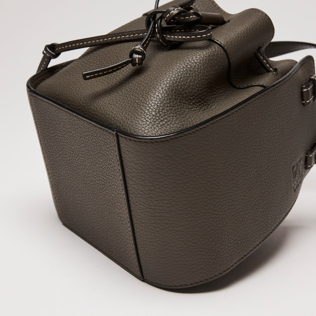 Loewe Khaki Green Grained Calfskin Leather Mini Hammock Bag