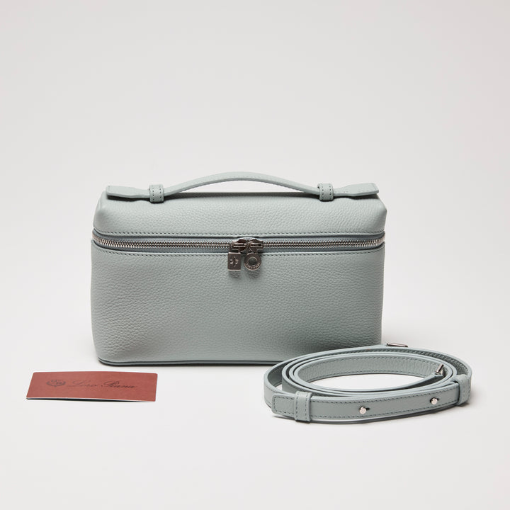 Loro Piana Light Blue Tender Calfskin Leather Extra Pocket L19 Crossbody Bag