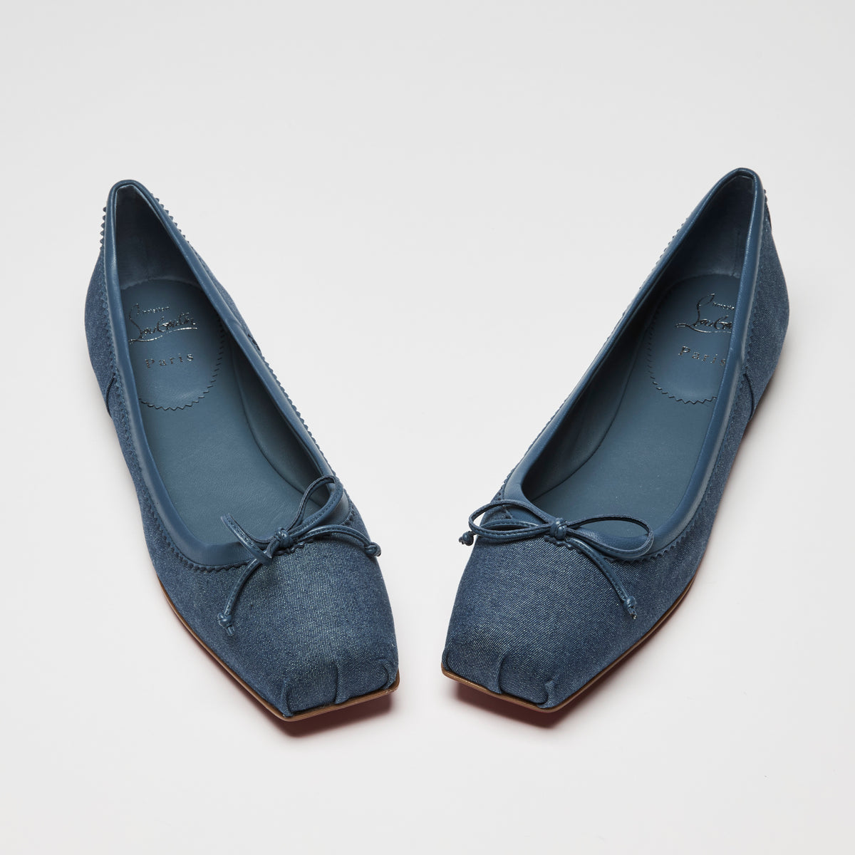 Christian Louboutin Blue Denim Mamadrague Ballet Flats Size 39.5