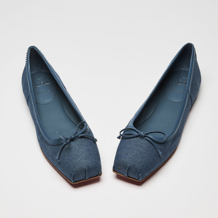 Christian Louboutin Blue Denim Mamadrague Ballet Flats Size 39.5