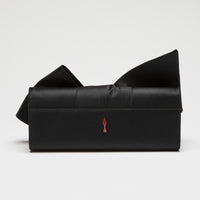 Christian Louboutin Black Satin Bow Clutch