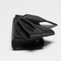 Christian Louboutin Black Satin Bow Clutch
