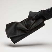 Christian Louboutin Black Satin Bow Clutch