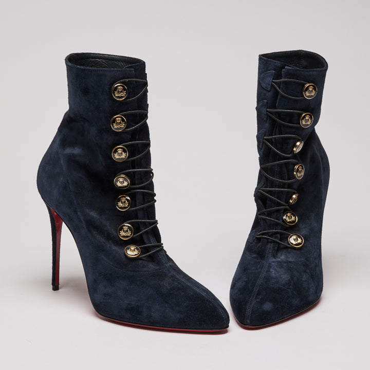 Christian Louboutin Dark Navy Lady Darby Ankle Boots Size 40