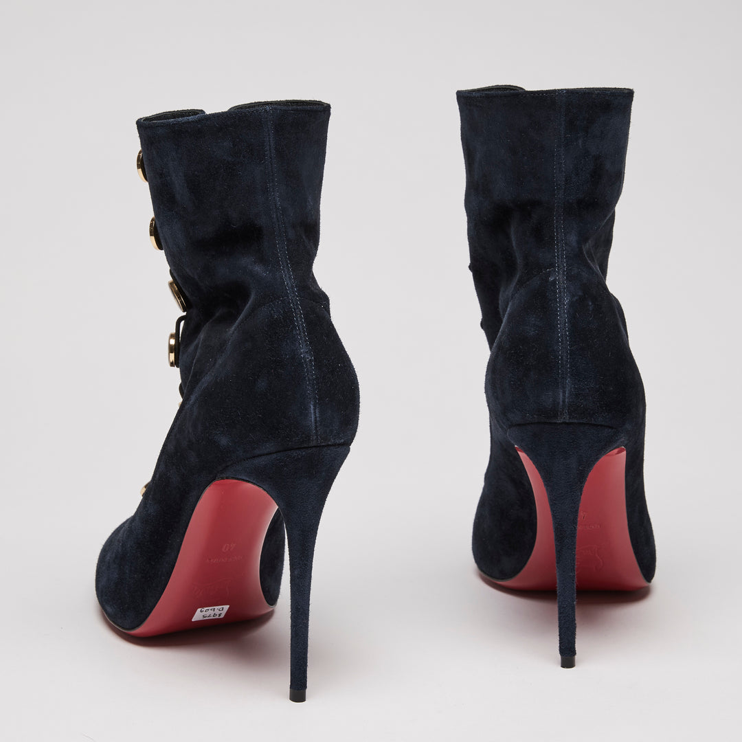 Christian Louboutin Dark Navy Lady Darby Ankle Boots Size 40
