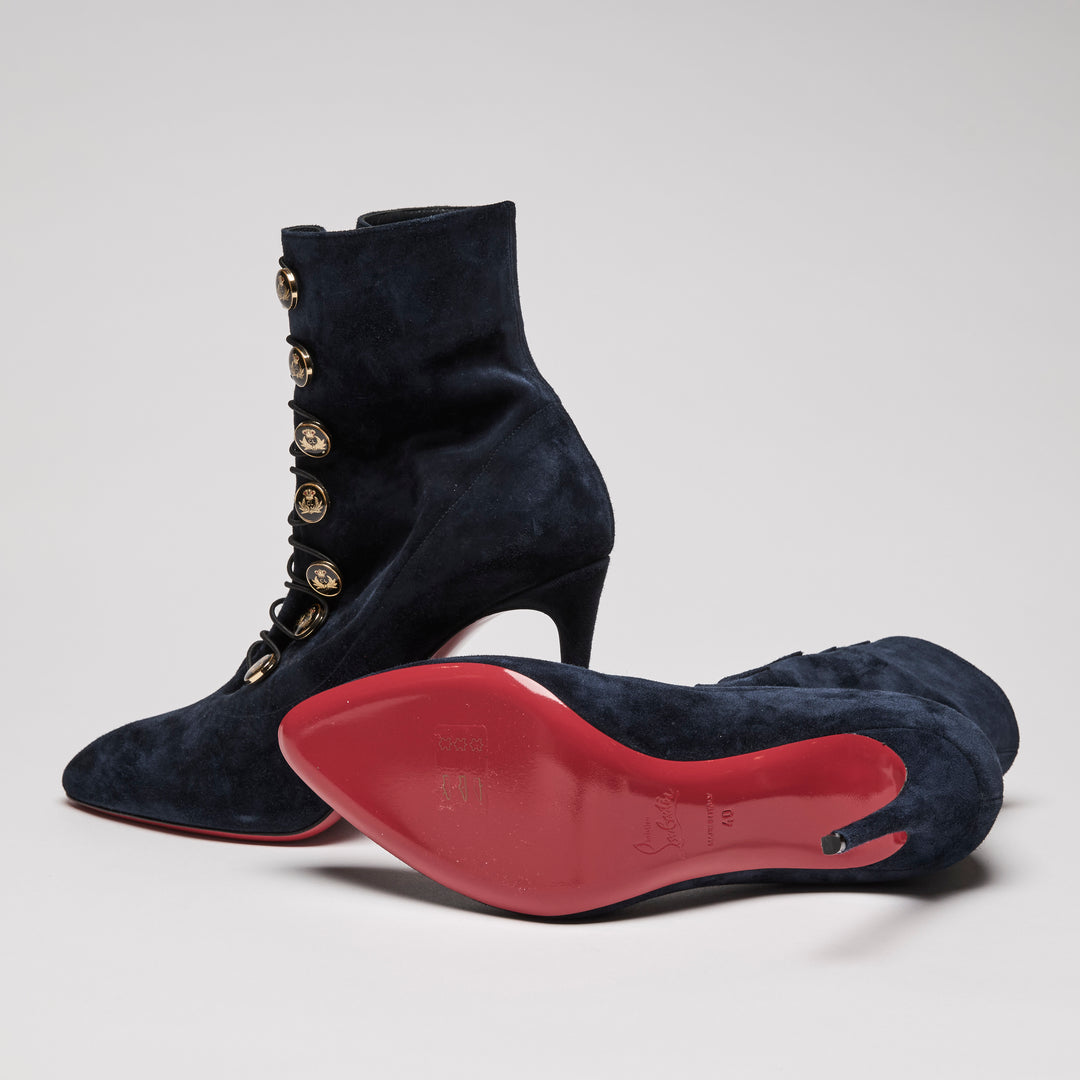 Christian Louboutin Dark Navy Lady Darby Ankle Boots Size 40