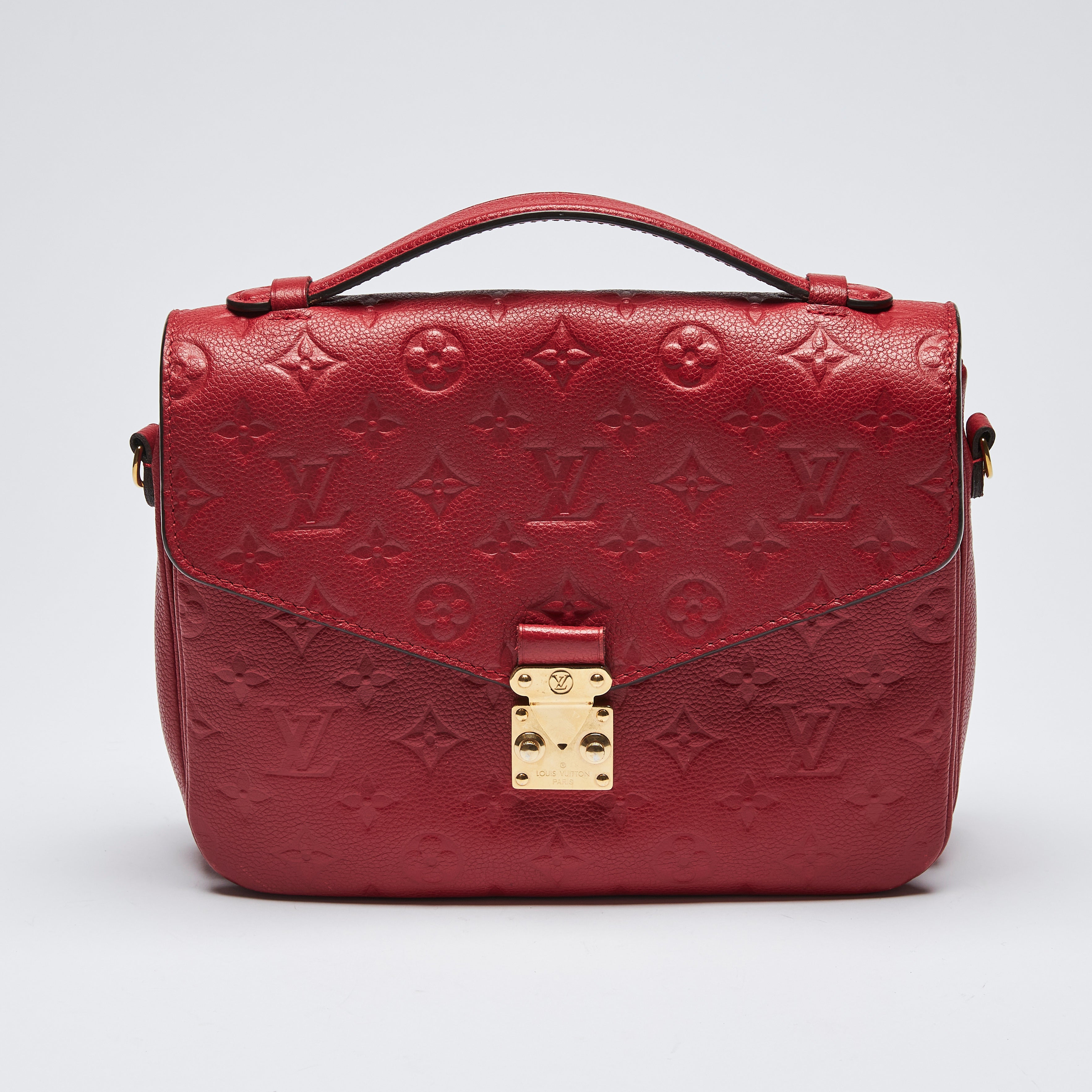 Louis Vuitton Red Empreinte Leather Pochette Metis