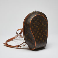 Pre-Loved Coated Canvas Monogram Round Shaped Zip Top Backpack.(Front)