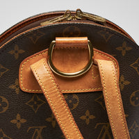 Pre-Loved Coated Canvas Monogram Round Shaped Zip Top Backpack.(close up)
