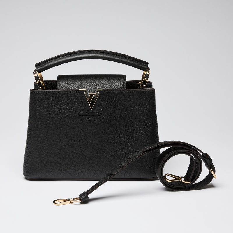 Louis Vuitton Black Grained Leather Capucines BB Handbag
