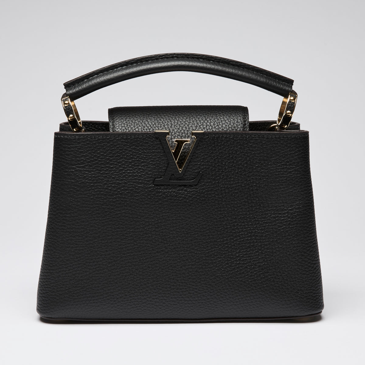 Louis Vuitton Black Grained Leather Capucines BB Handbag